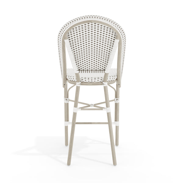 Gray & White/Gray Frame |#| All-Weather Stackable Patio Bistro Counter Stool - White/Gray with Gray Frame