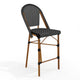 Black & White/Natural Frame |#| All-Weather Stackable Patio Bistro Counter Stool - Black/White with NAT Frame