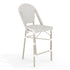 Lily Pond Indoor-Outdoor Stackable Bistro Counter Stool with Woodgrain Aluminum Finish Frame and Woven Rattan Back and Seat