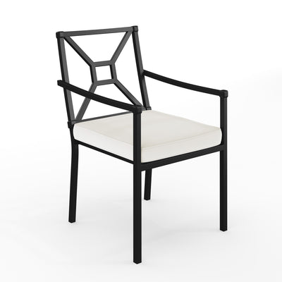 Lily Pond Indoor-Outdoor Stackable Patio Dining Armchair with Steel Frame with All-Weather Cushion - View 1