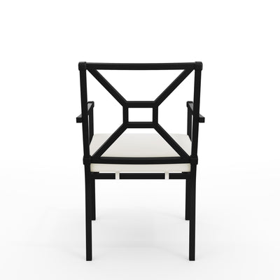 Lily Pond Indoor-Outdoor Stackable Patio Dining Armchair with Steel Frame with All-Weather Cushion - View 2