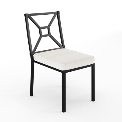 Lily Pond Indoor-Outdoor Stackable Patio Side Dining Chair with Steel Frame with All-Weather Cushion - View 1