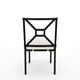 All-Weather Steel Frame Stackable Patio Dining Chair in Black with Cream Cushion