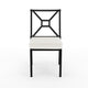 All-Weather Steel Frame Stackable Patio Dining Chair in Black with Cream Cushion