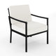 All-Weather Steel Frame Patio Chairs in Black with Cream Cushions - Set of 2