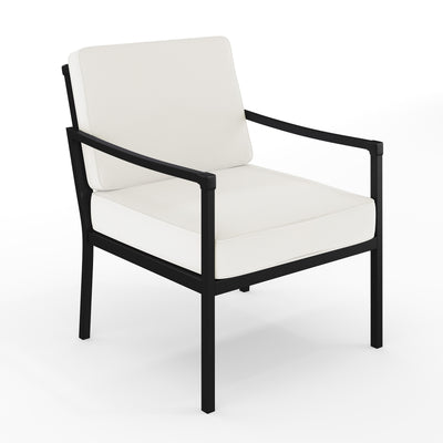 Lily Pond Set of 2 Indoor-Outdoor Patio Accent Chairs with Steel Frames with All-Weather Cushions - View 1