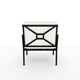 All-Weather Steel Frame Patio Chairs in Black with Cream Cushions - Set of 2