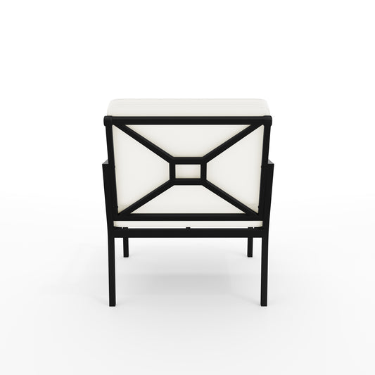 Lily Pond Set of 2 Indoor-Outdoor Patio Accent Chairs with Steel Frames with All-Weather Cushions