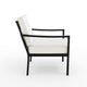 All-Weather Steel Frame Patio Chairs in Black with Cream Cushions - Set of 2