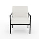All-Weather Steel Frame Patio Chairs in Black with Cream Cushions - Set of 2