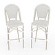 Gray & White/Gray Frame |#| 2PK All-Weather Stackable Patio Bistro Bar Stools - White/Gray with Gray Frames