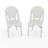 Lily Pond Set of 2 Indoor-Outdoor Stackable Bistro Chairs with Woodgrain Aluminum Finish Frames and Woven Rattan Backs and Seats