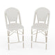 Gray & White/Gray Frame |#| 2PK All-Weather Stackable Patio Bistro Counter Stools - WHT/GRY with GRY Frames
