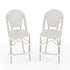 Lily Pond Set of 2 Indoor-Outdoor Stackable Bistro Counter Stools with Woodgrain Aluminum Finish Frames and Woven Rattan Backs and Seats