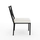 2PK All-Weather Steel Frame Stackable Patio Chairs in Black with Cream Cushions