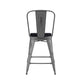 Black Seat/Clear Coated Frame |#| Indoor Counter Height Stool with Poly Resin Colorful Seat - Clear Coated/Black