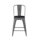 Black Seat/Clear Coated Frame |#| Indoor Counter Height Stool with Poly Resin Colorful Seat - Clear Coated/Black