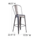 Teak Seat/Clear Coated Frame |#| Indoor Bar Height Stool with Poly Resin Colorful Seat - Clear Coated/Teak