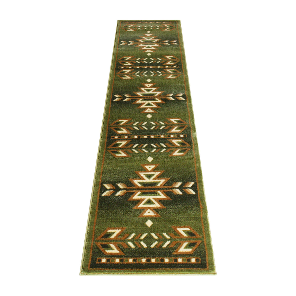 Green,2' x 7' |#| Multipurpose Southwestern Style Patterned Indoor Area Rug - Green - 2' x 7'