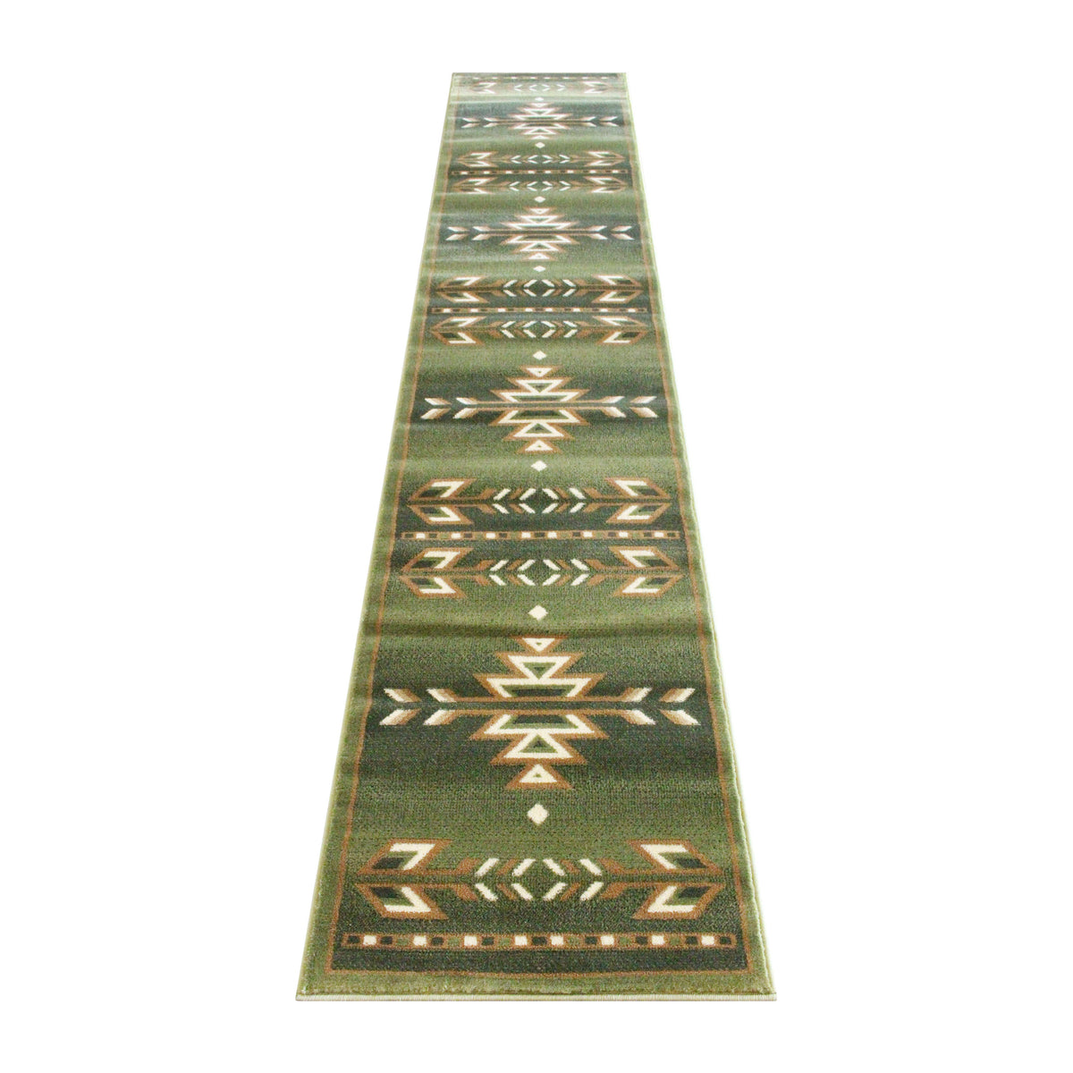 Green,2' x 11' |#| Multipurpose Southwestern Style Patterned Indoor Area Rug - Green - 2' x 11'