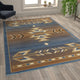 Blue,6' x 9' |#| Multipurpose Southwestern Style Patterned Indoor Area Rug - Blue - 6' x 9'