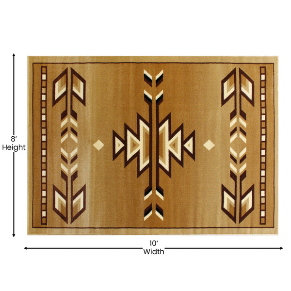 Beige,8' x 10' |#| Multipurpose Southwestern Style Patterned Indoor Area Rug - Brown - 8' x 10'