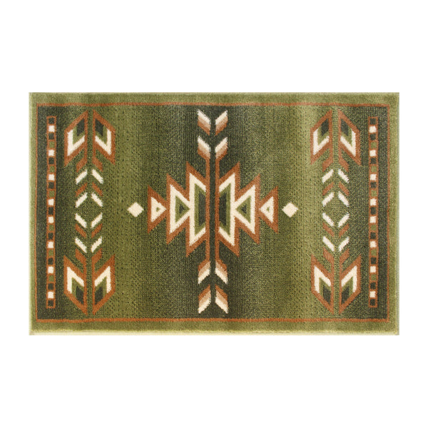 Green,2' x 3' |#| Multipurpose Southwestern Style Patterned Indoor Area Rug - Green - 2' x 3'