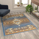 Blue,4' x 5' |#| Multipurpose Southwestern Style Patterned Indoor Area Rug - Blue - 4' x 5'