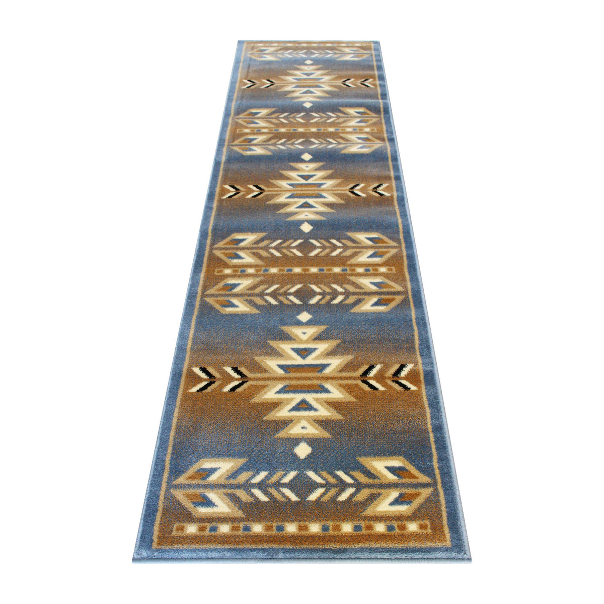 Blue,2' x 7' |#| Multipurpose Southwestern Style Patterned Indoor Area Rug - Blue - 2' x 7'