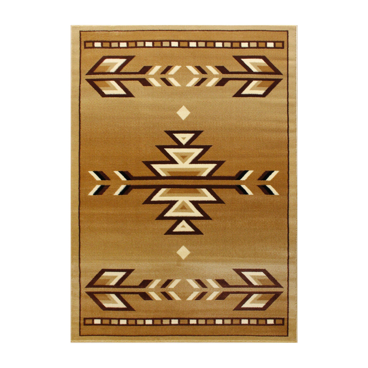 Beige,6' x 9' |#| Multipurpose Southwestern Style Patterned Indoor Area Rug - Brown - 6' x 9'