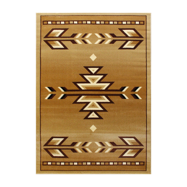 Beige,6' x 9' |#| Multipurpose Southwestern Style Patterned Indoor Area Rug - Brown - 6' x 9'