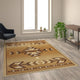 Beige,6' x 9' |#| Multipurpose Southwestern Style Patterned Indoor Area Rug - Brown - 6' x 9'