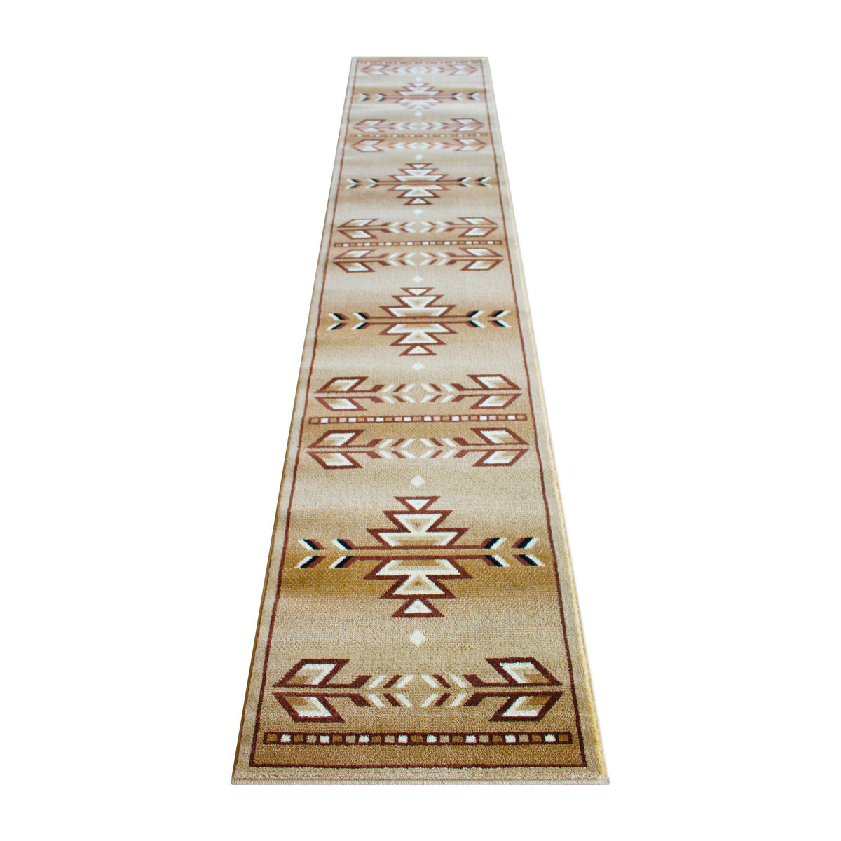 Beige,2' x 11' |#| Multipurpose Southwestern Style Patterned Indoor Area Rug - Brown - 2' x 11'