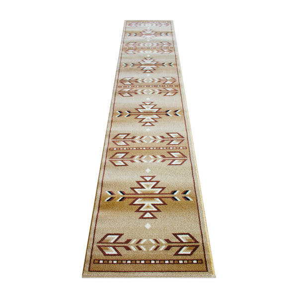 Beige,2' x 11' |#| Multipurpose Southwestern Style Patterned Indoor Area Rug - Brown - 2' x 11'