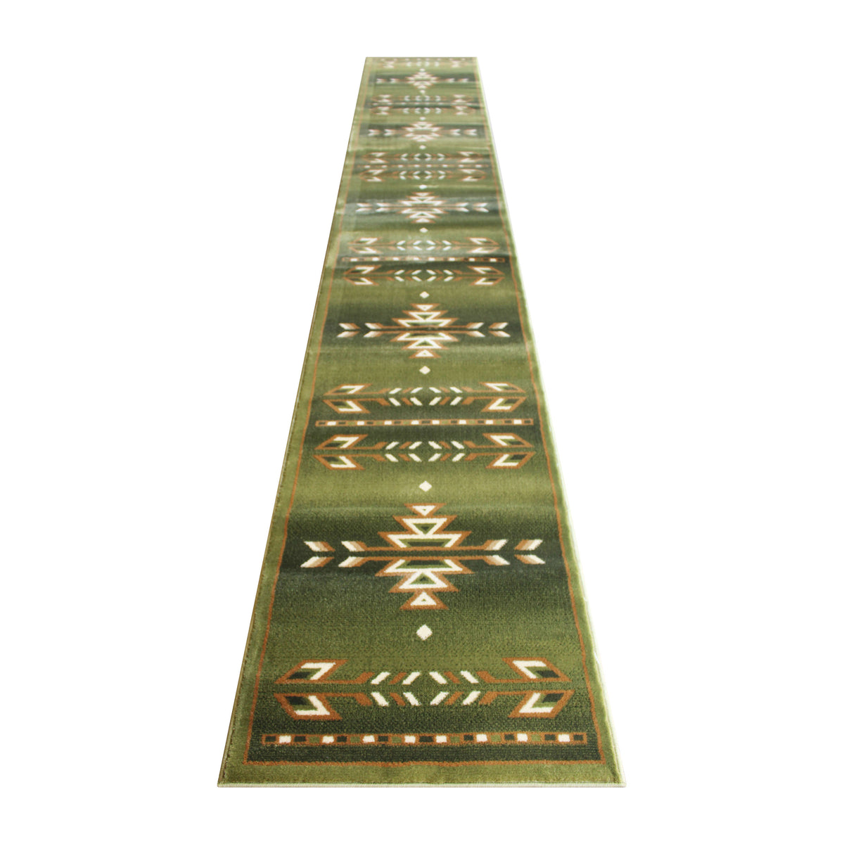 Green,3' x 16' |#| Multipurpose Southwestern Style Patterned Indoor Area Rug - Green - 3' x 16'