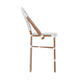 White & Gray/Natural Frame |#| All-Weather Commercial Paris 26" Stool with Bamboo Print Metal Frame-White/Gray