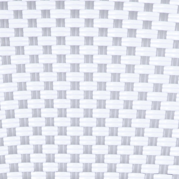 White & Navy/Natural Frame |#| All-Weather Commercial Paris Chair with Bamboo Print Metal Frame-White/Navy