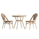 Natural & White Rattan/Light Natural Frame |#| Indoor/Outdoor Commercial Bistro Set with Table and Two Chairs in Nat/Wht