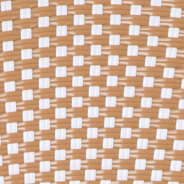 White & Navy Rattan/Natural Frame |#| Indoor/Outdoor Commercial Bistro Set with Table and 2 Chairs in Wht/Navy