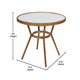 White & Navy Rattan/Natural Frame |#| Indoor/Outdoor Commercial Bistro Set with Table and 2 Chairs in Wht/Navy