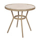 Natural & White Rattan/Light Natural Frame |#| Indoor/Outdoor Commercial Bistro Set with Table and Two Chairs in Nat/Wht