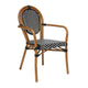 Indoor/Outdoor Commercial Bistro Set with Table and 2 Chairs in Blk/Wht