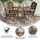 Indoor/Outdoor Commercial Bistro Set with Table and 4 Chairs in Blk/Wht