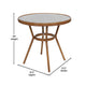 Indoor/Outdoor Commercial Bistro Set with Table and 4 Chairs in Blk/Wht