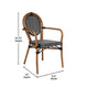 Indoor/Outdoor Commercial Bistro Set with Table and 4 Chairs in Blk/Wht