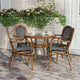 Indoor/Outdoor Commercial Bistro Set with Table and 4 Chairs in Blk/Wht