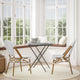White & Gray/Natural Frame |#| All-Weather Commercial Paris Chair with Bamboo Print Aluminum Frame-White/Gray