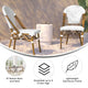 White & Gray/Natural Frame |#| All-Weather Commercial Paris Chair with Bamboo Print Aluminum Frame-White/Gray