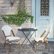 White & Gray/Natural Frame |#| All-Weather Commercial Paris Chair with Bamboo Print Aluminum Frame-White/Gray