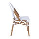 White & Gray/Natural Frame |#| All-Weather Commercial Paris Chair with Bamboo Print Aluminum Frame-White/Gray
